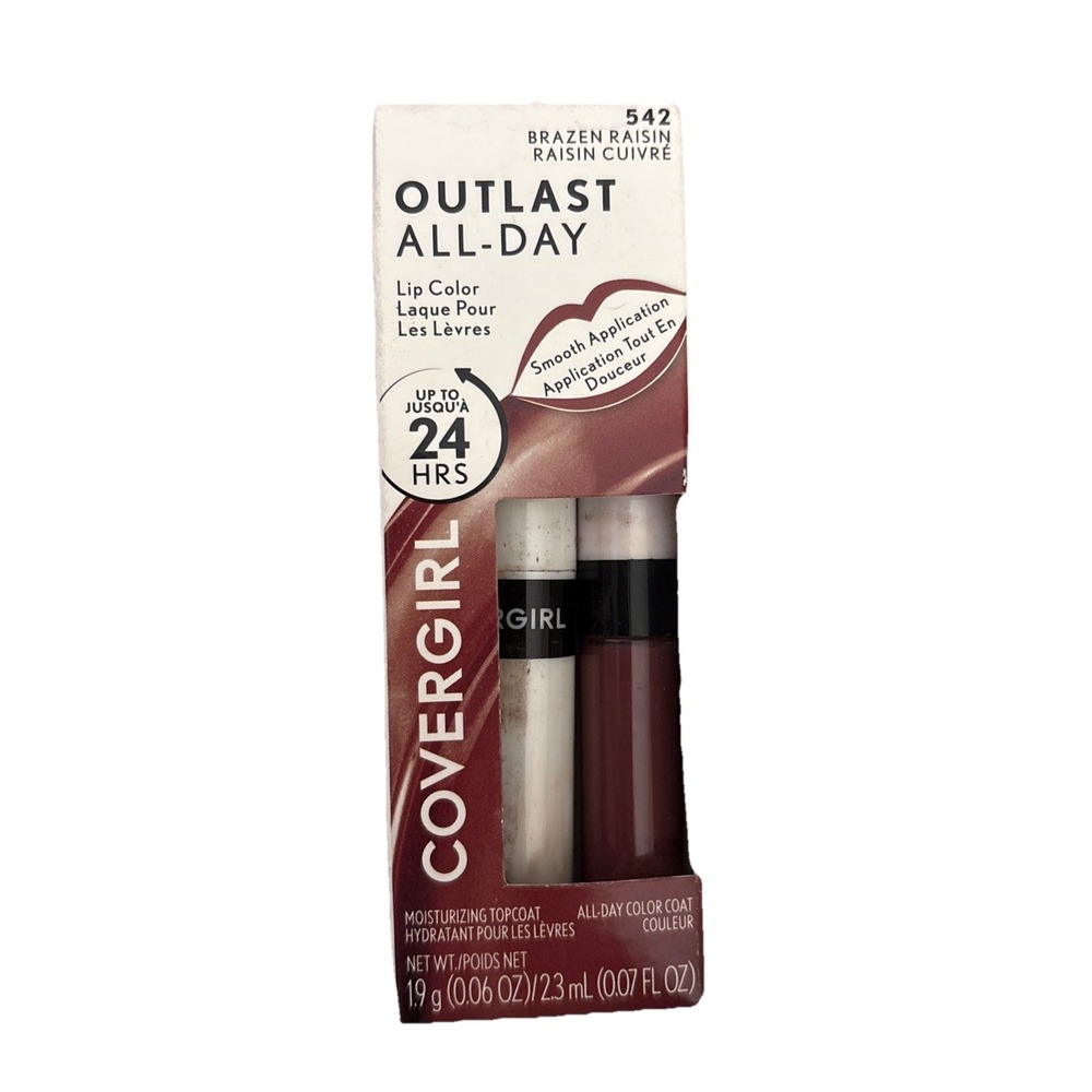 CoverGirl Outlast All-Day Lip Color, Brazen Raisin, 0.07 fl oz.‎ 542